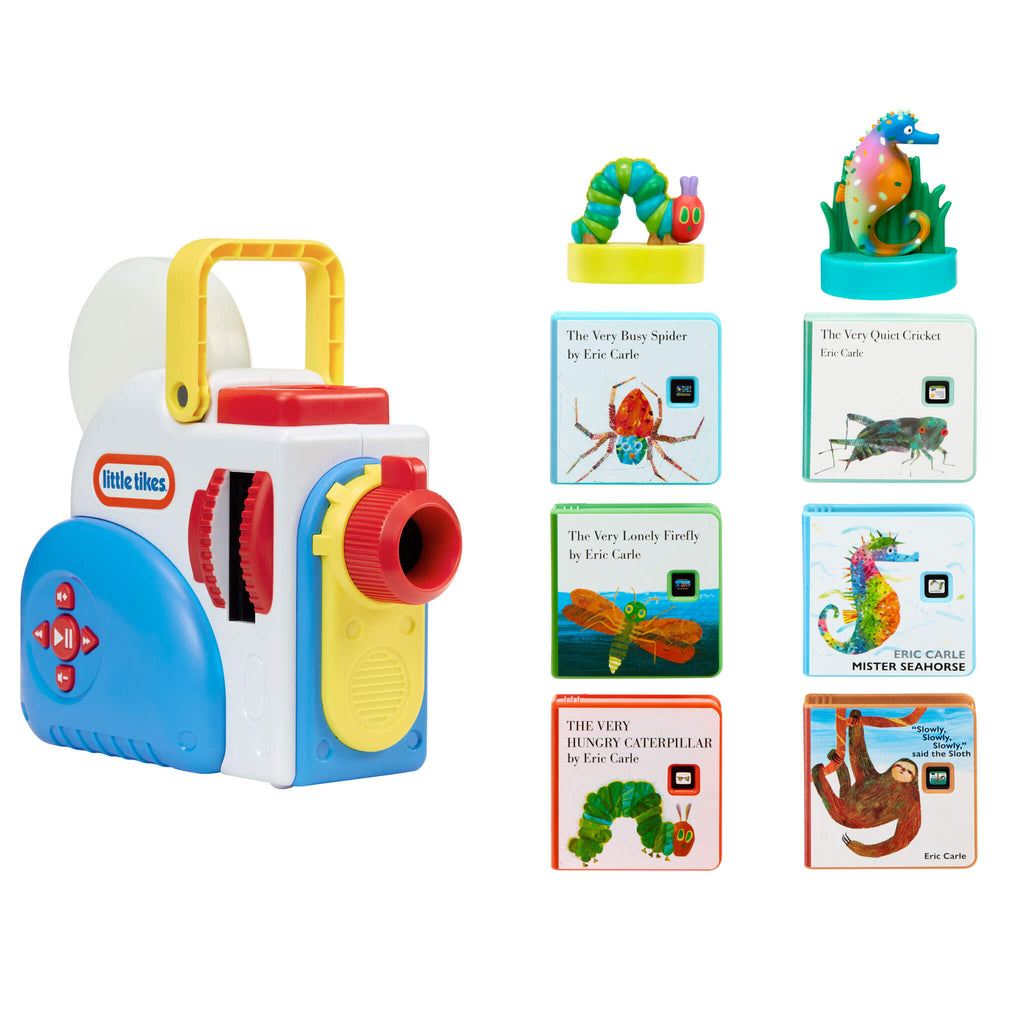 Story Dream Machine and Eric Carle books on a white background